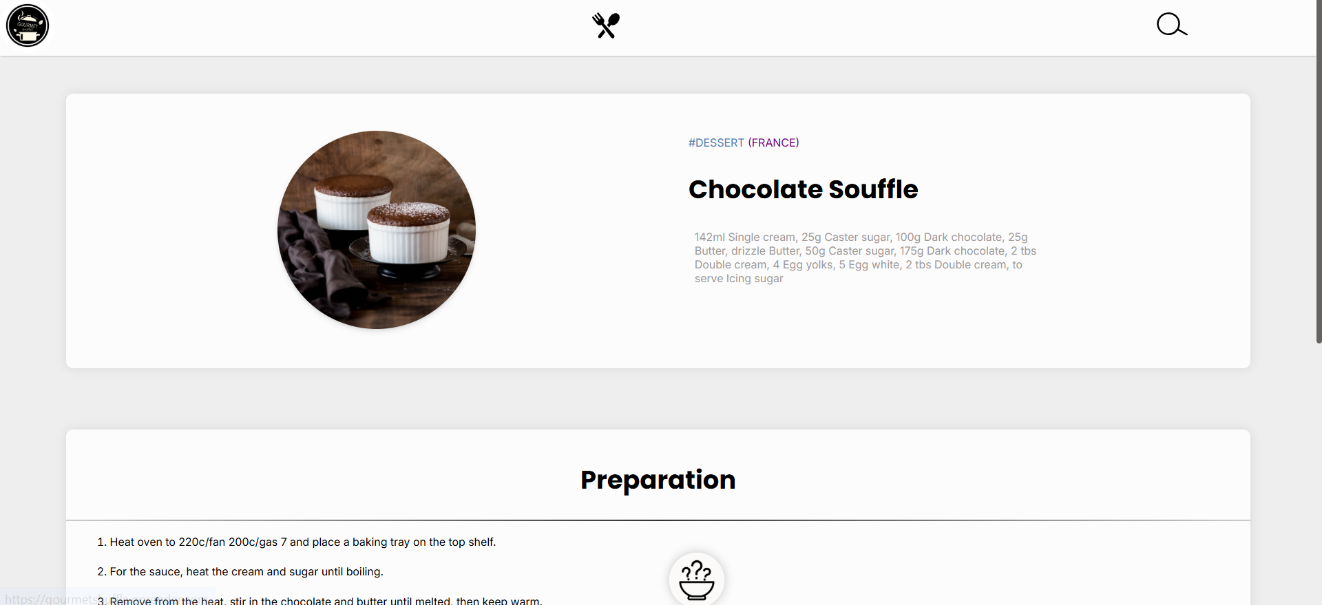 Project 2: Gourmet Shuffle